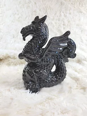 Dragon Figurine Ceramic Black Statue Glossy  • $24.99