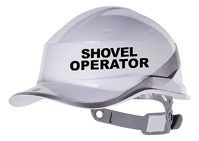 2X SHOVEL OPERATOR Hard Hat Vinyl Decal. Sticker Transfer CUSTOM COLOUR & FONT • $12.28