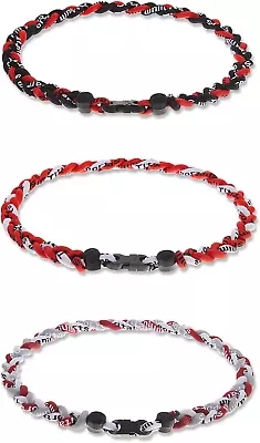 3 Pieces Baseball Necklaces Three Braided Rope Tornado Necklaces Sports Titanium • $25.99