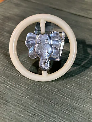 Vintage Sterling Silver Elephant Baby Rattle / Teether 3  • $28