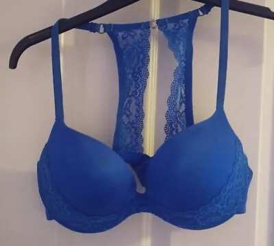 La Senza 36C Cornflower Blue. Push Up Plunge. Underwired. Lacey Details. MARKED  • £5.99