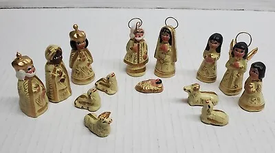 Vintage Christmas Nativity Set Mexican Folk Art El Nacimiento Hand Painted 14 Pc • $28