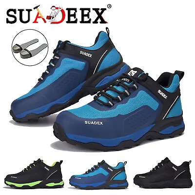 Mens Boots Work Safety Shoes Steel Toe Caps Trainers Lightweight Breathable Size • £18.99