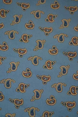 Vintage Blue Ascot / Cravat With Paisley Pattern • £4.49