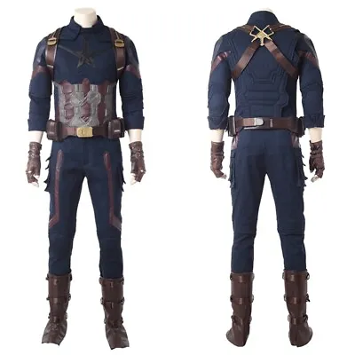 Avengers Infinity War Captain America Steve Rogers Cosplay Costume Full Set • $107.89