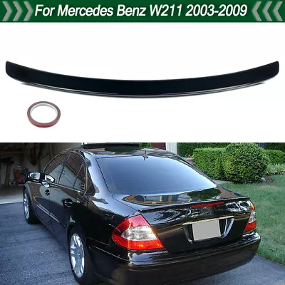 Fit Mercedes Benz W211 E300 E350 Sedan 2003-2009 Gloss Black Trunk Spoiler Wing • $76.99