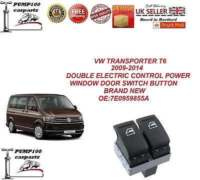 For Vw Transporter 09-14 Double Electric Window Door Switch Button 7e0959855a • £13.90