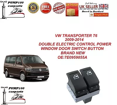 For Vw Transporter 09-14 Double Electric Window Door Switch Button 7e0959855a • £13.85