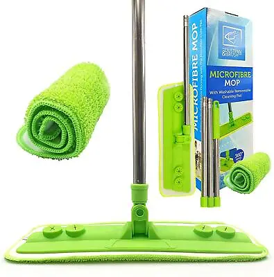 Flat Mop Microfibre Pads Replacement 360 Head Floor Cleaning Dust Tiles Cleaner • £13.99