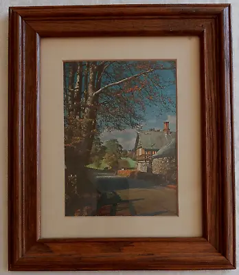Vintage Foil Lithograph Print Framed Autumn Near Hawkshead Picture       /L6a • $28.99