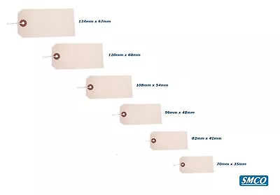 £4.95 • Buy CREAM LARGE STRUNG TAGS Price Hardware Retail Luggage Labels ALL SIZES By SMCO