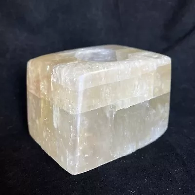 Genuine Calcite Tea Light Candle Holder Cubic Crystal 3.5x2.5x2.5  Translucent • $14.95