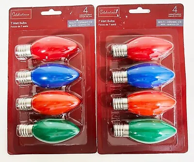 LOT OF 8 CHRISTMAS REPLACEMENT C9 LIGHT BULBS (Multi-Colored)  2 BRAND NEW PACKS • $8.49