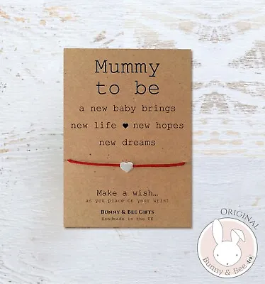 MUMMY TO BE Wish Bracelet Gift Card New Baby Pregnancy Congratulations New Mum • £4.75