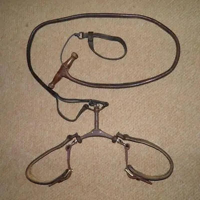 Antique Leather Double Quick Release Coursing Slip Lead - Greyhound -  Whippet • £345