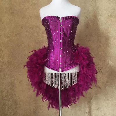 Crystal Purple Showgirl/Carnival/Circus Burlesque Costume Feather Mardi Gras • $189.99