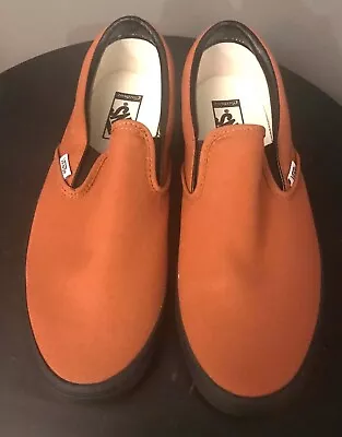 Custom Vans Slip On Skateboard Bmx Sneakers Carhartt Brown Sz 10 • $50