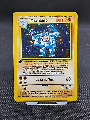 1st Edition Machamp 8/102 Holo Base Set Pokemon Card WOTC LP/Played  • £13.95
