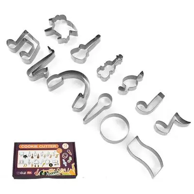 12* Cookie Cutter Stainless Steel Biscuit Mould Baking Cake Kid DIY Music Party • £14.39