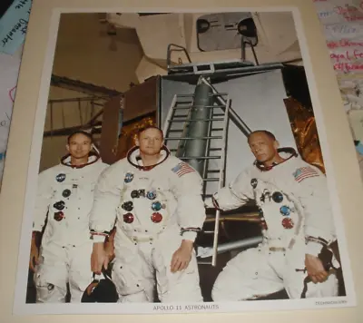 1969 NASA Official Photo Of Apollo 11 Astronauts In Front Of Lunar Module Mockup • $7