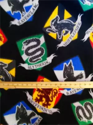 Fleece WARNER BROS.'S HARRY POTTER Print Fabric - COLORFUL CRESTS /58  Wide/ SBY • $19.90