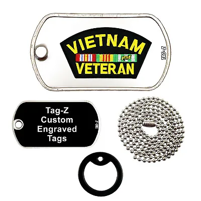 VIETNAM VETERAN - CUSTOMIZED - ENGRAVED NECKLACE - Tag-Z Military Dog Tags • $12