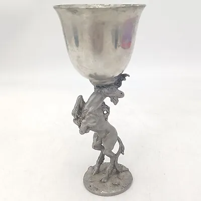 Bob Maurus For Gallo Solid Pewter Unicorn Stem Goblet Wine Chalice 1988. PO • $68.05