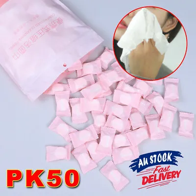 $9.15 • Buy 50PCS Compressed Washcloth Cotton Travel Wet Wipe Face Towel Disposable AU