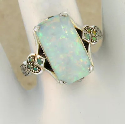 Vintage Silver White Fire Opal Ring Women Wedding Proposal Jewelry Gift Size6-10 • $2.22