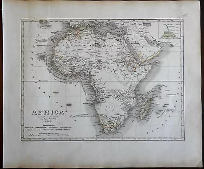 African Continent Egypt Cape Colony Natal 1850 Major Radefeld Engraved Meyer Map • $60