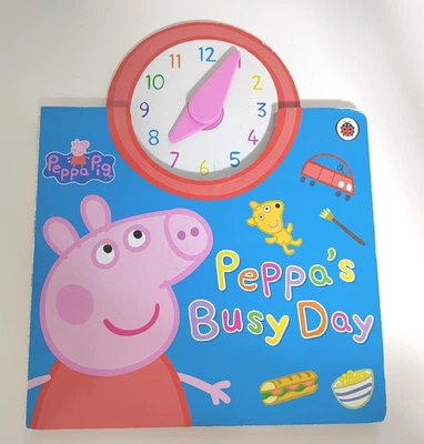 £1 • Buy Peppa Pig Hard Board Book With Clock To Teach How To Read, Peppa's Busy Day 