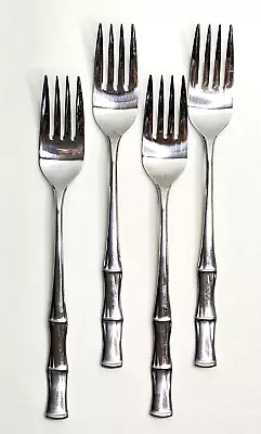 4 ELDAN ELD13 Forks Place Dinner Bamboo Glossy 7.5  Stainless Steel Discontinued • $24.96