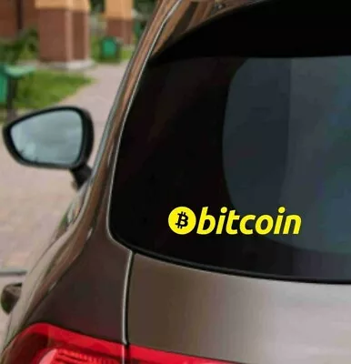 BITCOIN DECAL 210x 50mm CRYPTO CURRENCY Sticker Car Window Laptop Pc Books AU • $4.80