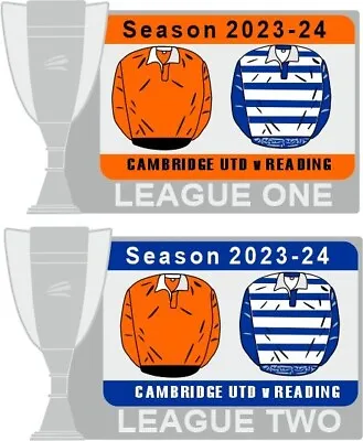 CAMBRIDGE UTD V READING League One Matchday Pin Badge 2023-24 • £3