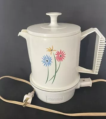 Vintage Regal Poly Perk 2 To 4 Cup Electric Coffee Maker Floral Works • $17.99