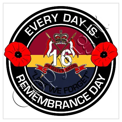 16th 5th Queens Royal Lancers Classic Remembrance Day Sticker • £2.99