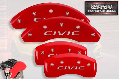 Front + Rear Red MGP Brake Disc Caliper Covers Fits: 2022-2023 Honda  Civic  • $274.55