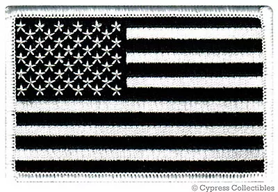 AMERICAN FLAG PATCH Embroidered Iron-on US BLACK WHITE MILITARY United States • $5.95