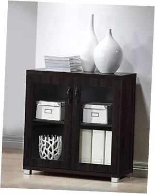  Wholesale Interiors Zentra Sideboard Storage Cabinet With Glass Doors Dark  • $122.98