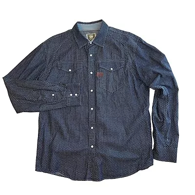 G-Star Raw Cargo Line Long Sleeve Button Up Pearl Snap Shirt Mens XXL GUC • $31.99