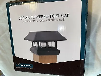 Veranda Black Solar Powered Post Cap LED Light For Deck Or Fence 4  X 4  New • $15.30