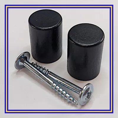 131390 X 2 (114667 X 2) IKEA Wooden Knob For BILLY Bookcase OXBERG Doors Black • £6