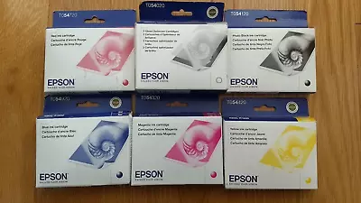 Genuine Set 6 Epson T0540 T0543 T0544-t0547 T0549 Ink Stylus Photo R800 R1800 Ne • $45