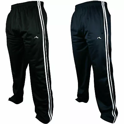 Mens Tracksuit Bottoms Silky Joggers Jogging Striped Gym Sports Trousers M-6xl • $18.46