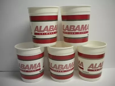 Lot Of 5 Vintage Alabama Crimson Tide Hardees Plastic Cups 80s 90s Bama UA 1990s • $15.99