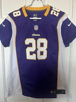 Nike Women’s NFL On Field Vikings 28 Adrian Peterson Jersey Size Large Purple • $22