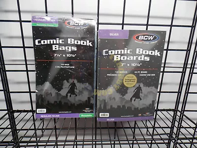 100 New BCW Silver Age Resealable Comic Book Bags And Boards • $27.95