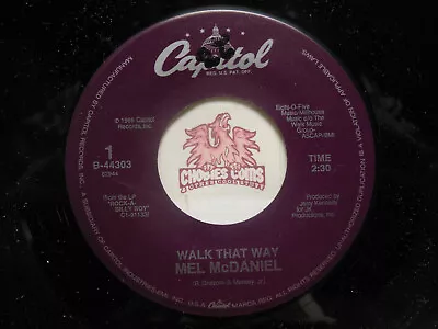 Mel Mcdaniel: Walk That Way / The Tractor 45 RPM NM W/ TS (8K) • $8.50