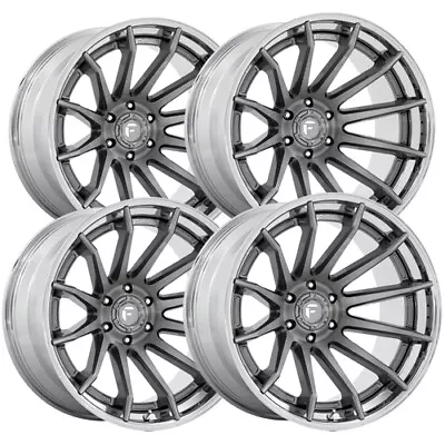 (Set Of 4) Fuel Fusion Forged FC403 Burn 22x10 6x135 Platinum/Chrome Wheels Rims • $2720