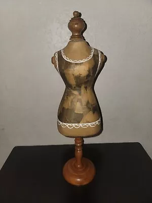 Paper Miche Dress Form Vintage Table Top Mannequin Wood Clothes Jewelry Display • $34
